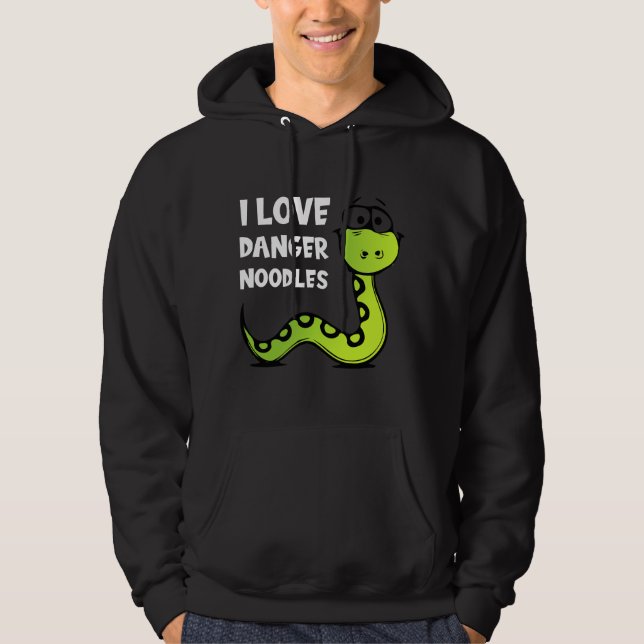 I Love Danger Noodles Funny Snake Name Lover Cute Hoodie (Front)