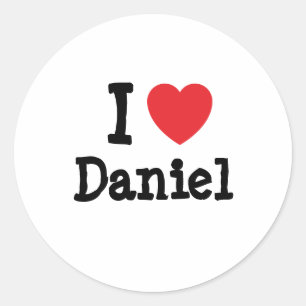 I love Daniel heart T-Shirt Classic Round Sticker