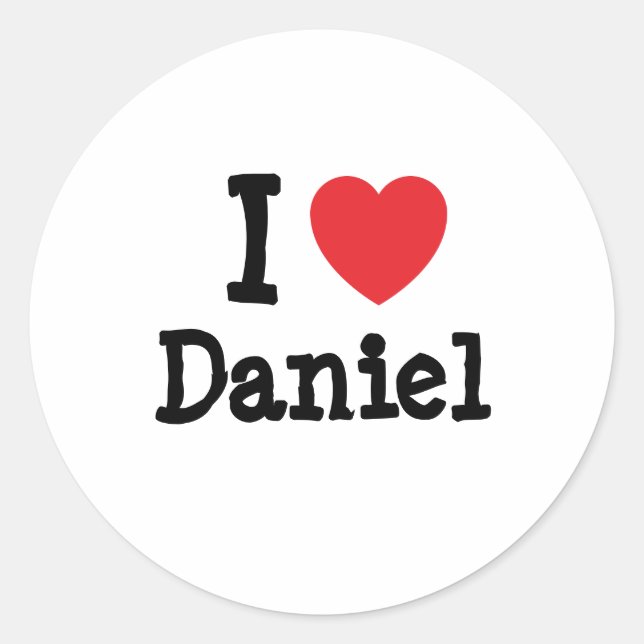 I love Daniel heart T-Shirt Classic Round Sticker (Front)