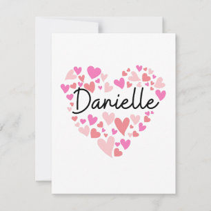 I love Danielle - hearts for Danielle Thank You Card