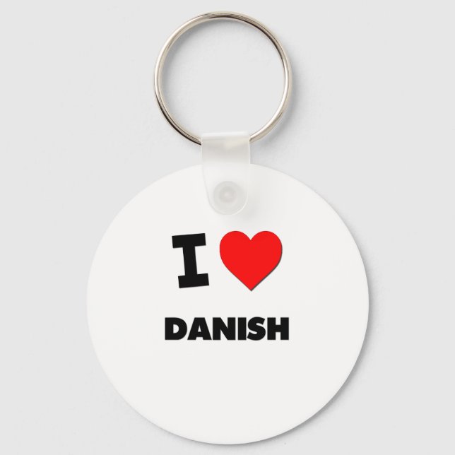 I Love Danish Key Ring (Front)