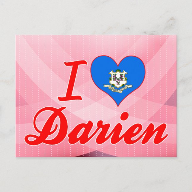 I Love Darien, Connecticut Postcard (Front)