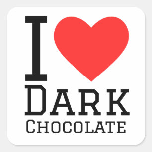 I love dark chocolate square sticker