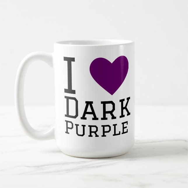 I love dark purple coffee mug (Left)