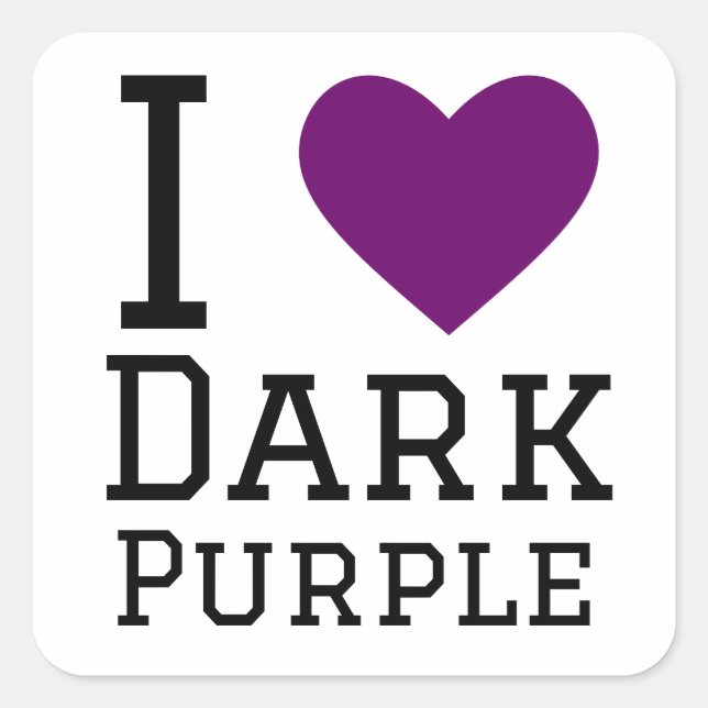 I love dark purple square sticker (Front)