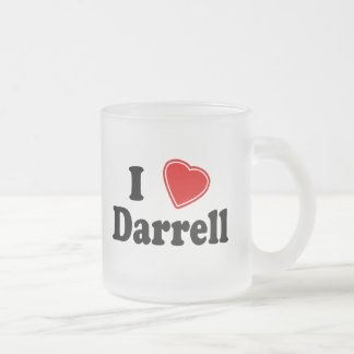 I Love Darrell Frosted Glass Coffee Mug