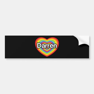 I love Darren: rainbow heart Bumper Sticker