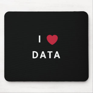 I Love Data Black Mouse Mat