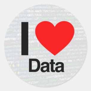 i love data classic round sticker