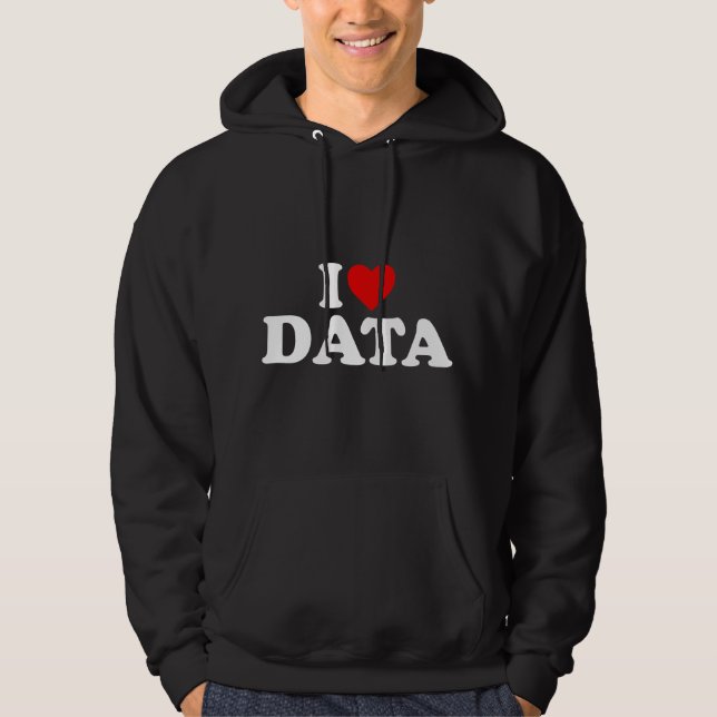 I Love Data - Heart Hoodie (Front)
