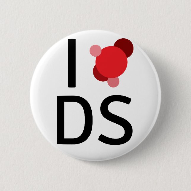 I love data science 6 cm round badge (Front)