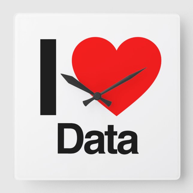 i love data square wall clock (Front)