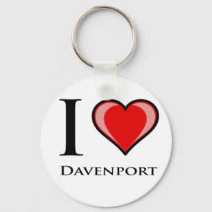 I Love Davenport Key Ring