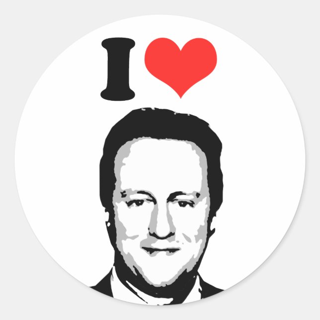 I Love David Cameron Classic Round Sticker (Front)