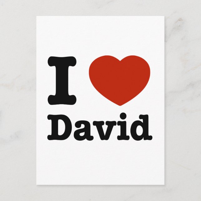 I love David Postcard (Front)
