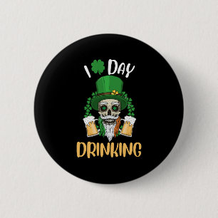 I Love Day Drinking Funny St Patricks Day 6 Cm Round Badge