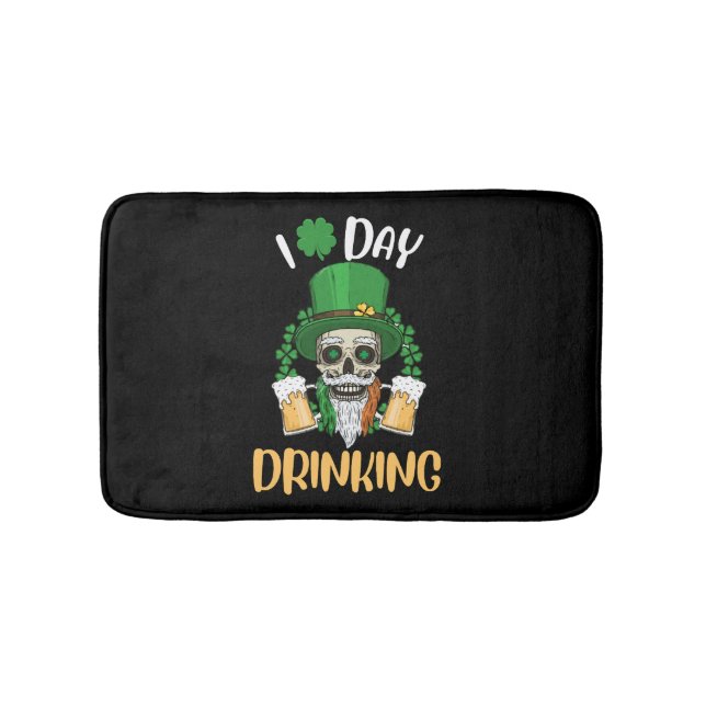 I Love Day Drinking Funny St Patricks Day Bath Mat (Front)