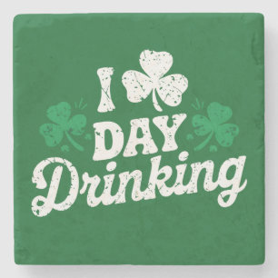 I Love Day Drinking Funny St Patrick's Day Irish Stone Coaster