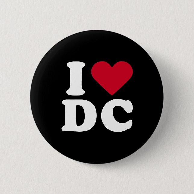 I LOVE DC 6 CM ROUND BADGE (Front)