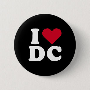 I LOVE DC 6 CM ROUND BADGE