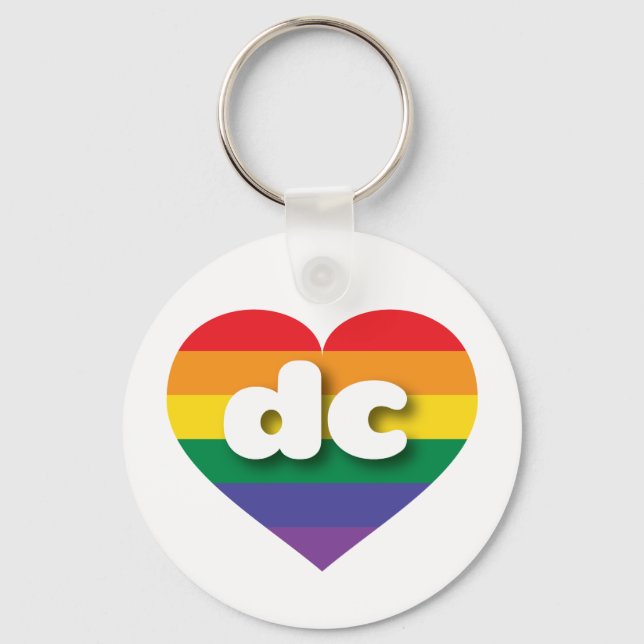 I love DC Gay Pride Key Ring (Front)