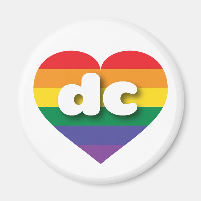I love DC Gay Pride Rainbow Heart Magnet (Front)