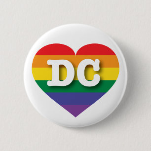I Love DC Rainbow Heart 6 Cm Round Badge