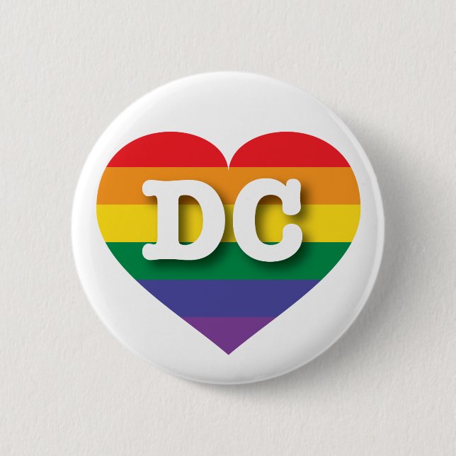 I Love DC Rainbow Heart 6 Cm Round Badge (Front)