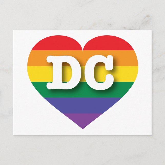 I Love DC Rainbow Heart Postcard (Front)