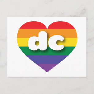 I Love DC Rainbow Heart Postcard