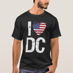 I Love Dc With American Flag T-Shirt