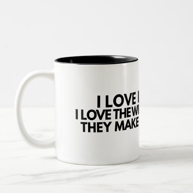 I Love Deadlines Whooshing Noise Funny Office Mug (Left)