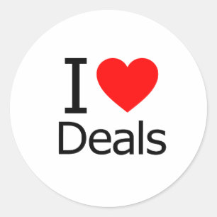 I Love Deals Classic Round Sticker