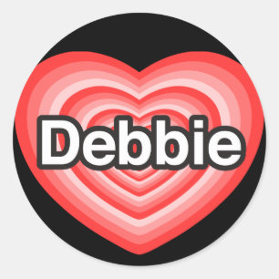 I love Debbie. I love you Debbie. Heart Classic Round Sticker