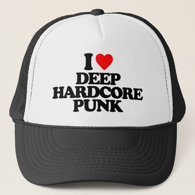 I LOVE DEEP HARDCORE PUNK TRUCKER HAT (Front)