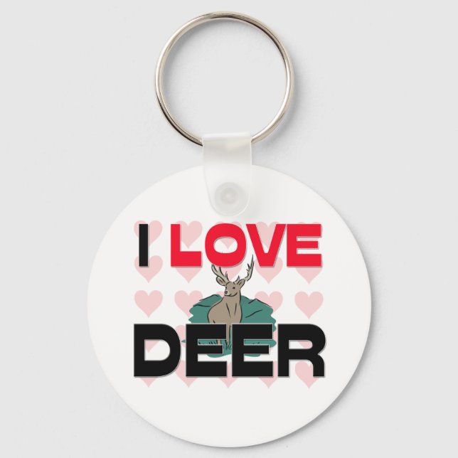 I Love Deer Key Ring (Front)