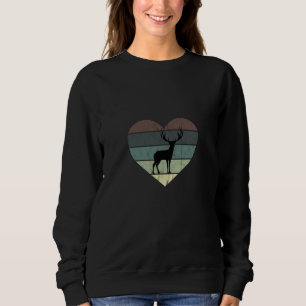 I Love Deer Retro Heart for Hunter Sweatshirt