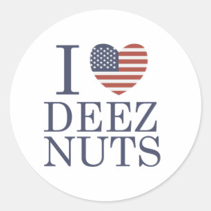 I Love Deez Nuts Classic Round Sticker