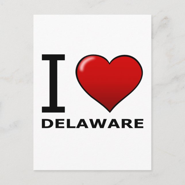 I LOVE DELAWARE POSTCARD (Front)