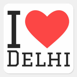 I love Delhi Square Sticker