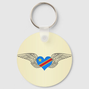 I Love Democratic Republic of Congo -wings Key Ring
