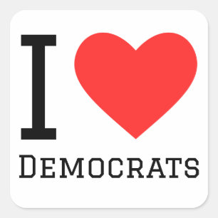 I love democrats square sticker