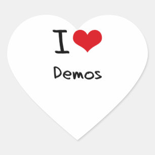 I Love Demos Heart Sticker
