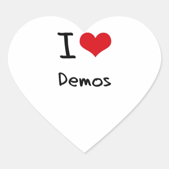 I Love Demos Heart Sticker (Front)