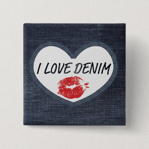 I Love Denim 5.1 cm (2") Square Badge