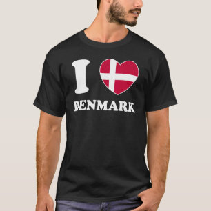 I Love Denmark Heart Flag Women Men Kids Souvenir T-Shirt