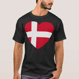 I Love Denmark HeartShaped Danish Flag T-Shirt