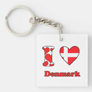 I love Denmark Key Ring