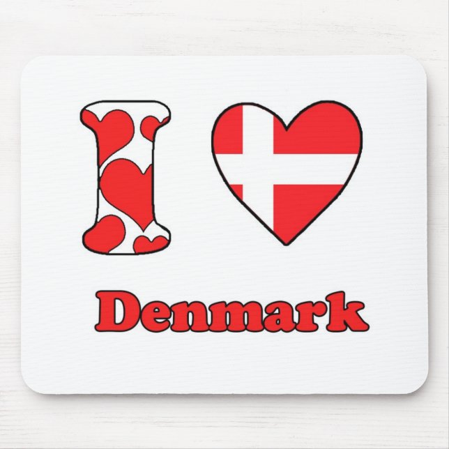 I love Denmark Mouse Mat (Front)