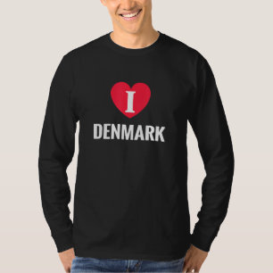 I Love Denmark Patriotic Home Country Travel T-Shirt